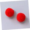 minkissy 6 Pairs Plush Ball Clip-On Earrings for Girls Non-Pierced Pom Pom Ear Clips Jewelry Accessories for Kids Soft and Colorful Fur Ear Cuffs view 2