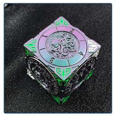 7-in-1 Metal DND Spinner Dice Set, Polyhedral RPG Dice with 3D Relief Design,Dragons Tabletop Gaming Accessory (Mystic Peacock Mirage)