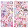 100 PCS Christmas Water Bottle Stickers for Kids,Waterproof Vinyl Pink Stickers for Children,Skateboard,Laptop Sticker for Girls Boys Classroom Prizes view 1