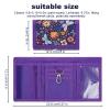 DEEKI Trifold Canvas Outdoor Sports Wallet for Boys Girls Teen Kids Lovely Wallet with Magic Sticker Kids Birthday Festivals Gifts(Flower and Butterfly Purple) view 4