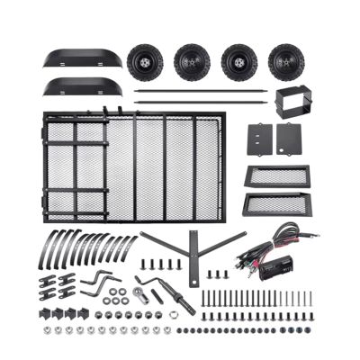 for 1/5 1/8 1/10 1/18 1/24 Aluminum Trailer with Lights and Tires RC Car Heavy Duty Truck Upgrade Tools Parts Rc Car Headlamps Lights