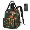CNNINGYI Baby Diapers Bag Backpack, Waterproof Large Baby Bag for Mom Dad, Mushroom Travel Diaper Bag Backpack, Newborn Essentials, Wild Mushrooms view 2