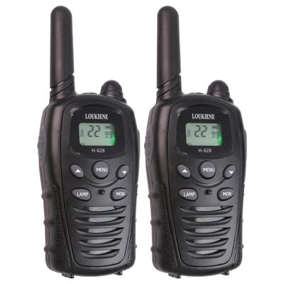 LOUKIENE Walkie Talkies for Kids 22 Channels 2 Way Radio Toy with Backlit LCD, Flashlight 3 KMs Range for 3-12 Year Old Boys Girls Outside, Camping, Hiking (1 Pair, Black)