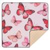 Flradish Pink Butterfly Baby Play Mat, Waterproof & Non-Slip Playpen Mat 50" X 50" Soft Foldable Crawling Mat Playing for Infants and Toddlers view 1