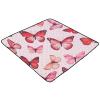 Flradish Pink Butterfly Baby Play Mat, Waterproof & Non-Slip Playpen Mat 50" X 50" Soft Foldable Crawling Mat Playing for Infants and Toddlers view 2