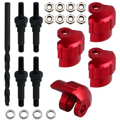 Aluminium Shock Caps & Steel Shock Absorber Bracket Screw for Arrma 1/8 Kraton Typhon Talion Outcast Notorious 6S BLX,1/7 Infraction Mojave Fireteam Felony 6S BLX Limitless (Red)