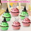 12 Pcs Witch Hat and Crown Cupcake Toppers Witch Theme Party Wicked Birthday Decorations Mini Wizard Hats Silver Crown Cake Topper Decor Princess Cake Accessories for Birthday Party Supplies Crafts view 4