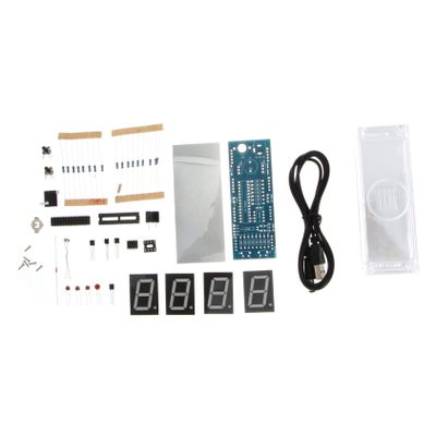 INOOMP Microchip Clock Kit Scm Led Digital Clock Classroom Bedroom Non-Toxic DIY Components