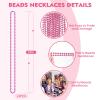 SHAOQINLIN 24 PCS Pink Bead Necklaces, Pink Mardi Gras Beads, 33 Round Cancer Beaded Necklace, Party Necklaces for Mardi Gras, Christmas, Valentine's Day Party Favors view 2