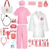 Doctors Kit with Medical Tools Doctor Set Includes Lab Coat Scrubs Stethoscope and Storage Bag Perfect for Doctor Costume Career Day Dress Up Events and Role Imagination Gifts3-4Y view 1