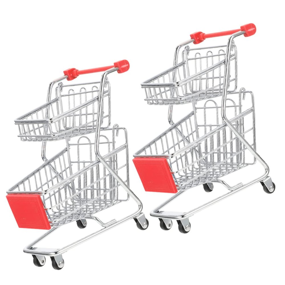 CORHAD 2pcs Mini Carts Supermarket Handcart Modes Trolley Handcart Toys for Boys and Girls Boys Girls Home Decor Storage Container