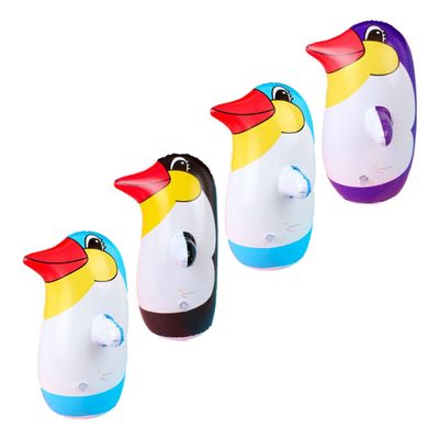 Toyvian Penguin Shaped Inflatable Tumbler Toy for Boys and Girls PVC Material Vibrant Colors for Educational Play and Party Decorations