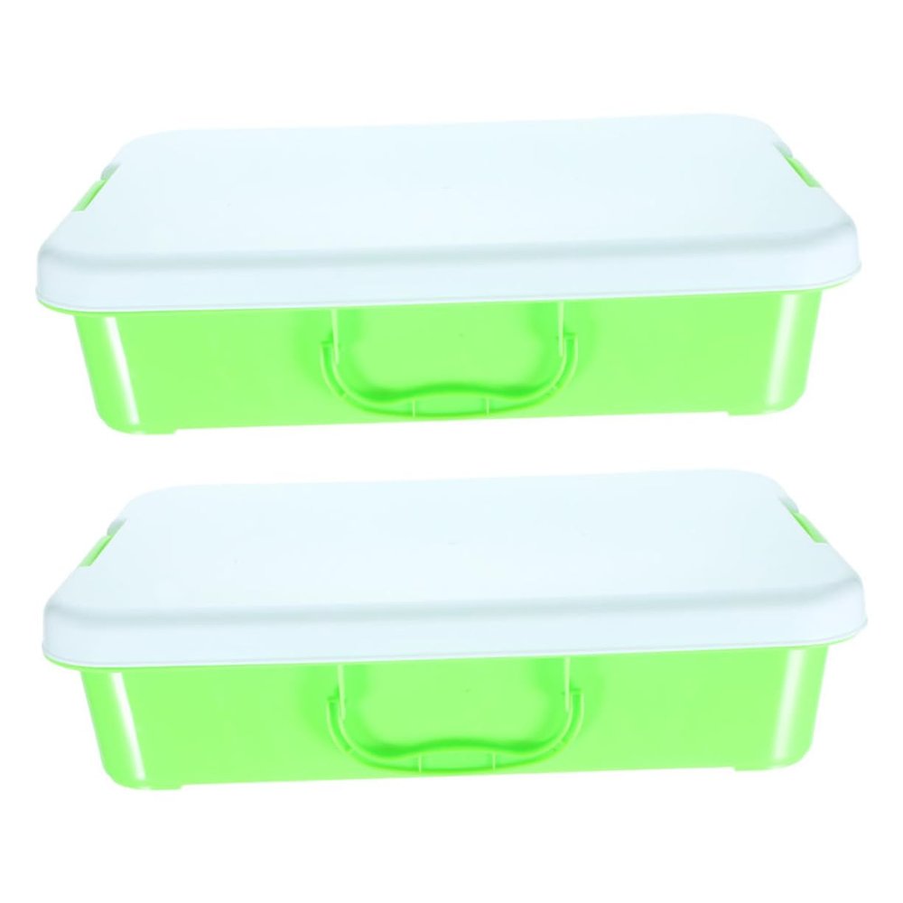 BEBEMOKO 2pcs Portable Handheld Sand Tray with Lid Durable Plastic Sandbox Storage Bin for Lightweight Chest for and Travel and Design