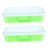 BEBEMOKO 2pcs Portable Handheld Sand Tray with Lid Durable Plastic Sandbox Storage Bin for Lightweight Chest for and Travel and Design view 1