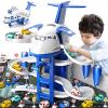 DULONIME Airplane Toys for Toddlers 3-5 - Car Race Tracks for Kids Ages 4-8 with 8 Small Car Toys, Educational Toys for Kids Ages 4-8, Birthday Gifts for Boys 3-5, Birthday Gifts for Boys Girls 4-7 view 1