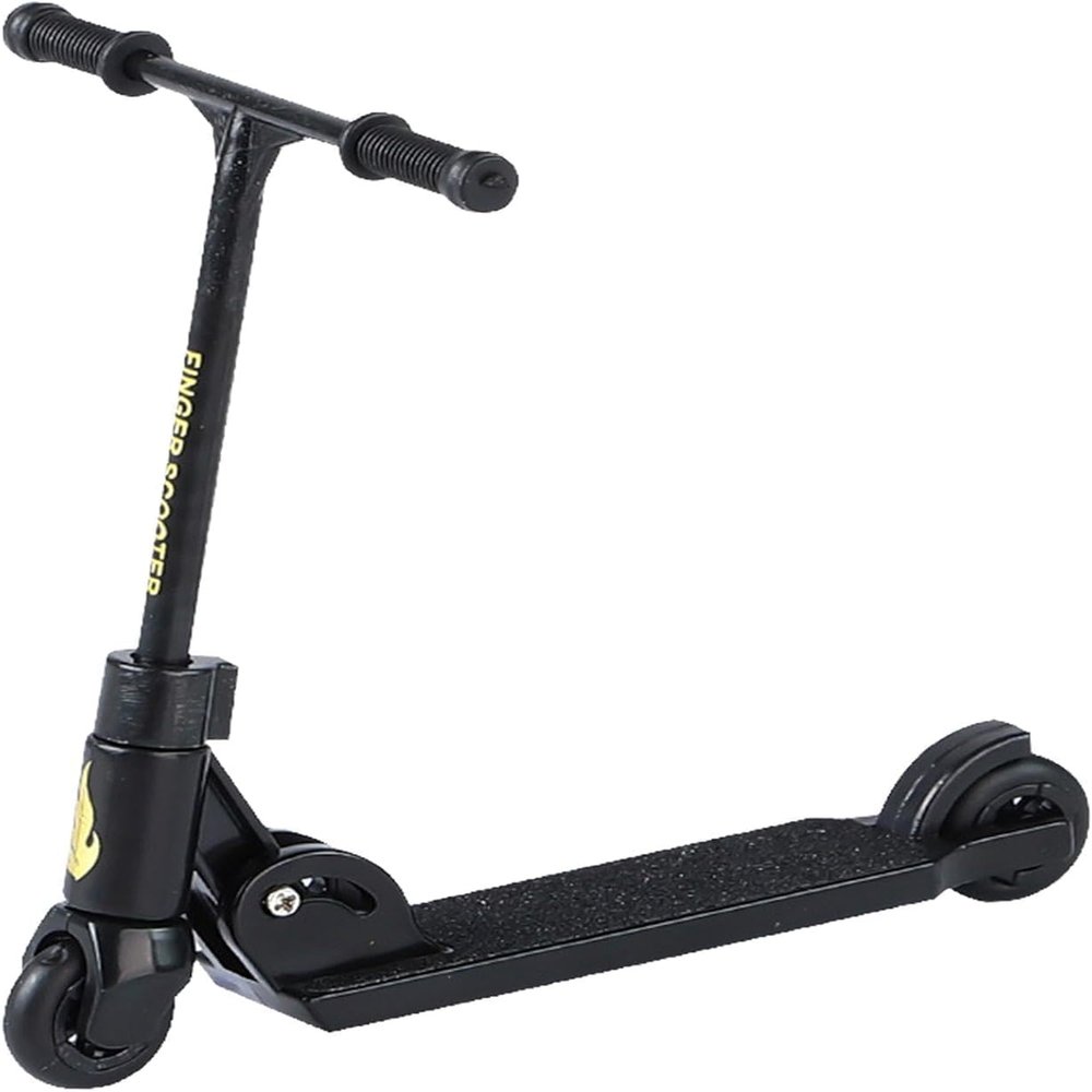 Czhotg Black T Head Finger Scooter, 2-Wheeled Scooter, Foldable with Brake, Finger Board Accessories, Educationa, Non-Slip Fun Finger Skateboards, Finger Boards and Finger Bikes, Decorations