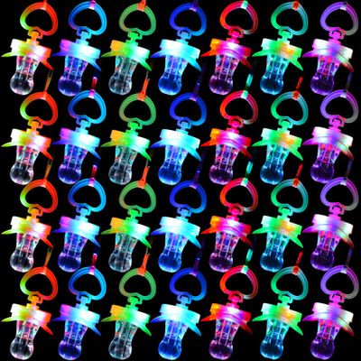 48 PCS LED Pacificers LED Light Up Pacifiers Necklace Flashing Pacifiers Whistles LED Rave Pacifiers Glowing Pacificer Glow in The Dark Party Favors for Halloween,Christmas,Birthday(6 Random Colors)
