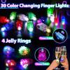 130PCS Glow in the Dark Party Supplies for Kids Adults, Light Up Party Favors with LED Glasses, Headbands, Finger Lights, Glow Sticks, Temporary Tattoos, Neon Face Body Paint for Halloween, Birthdays view 4