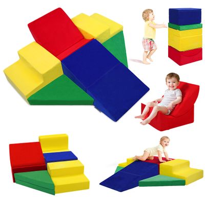 Kayfia Toddler Climbing Toys Indoor, 7-Piece Baby Foam Climbing Blocks, Colorful Soft Play Set for Toddlers 1-3, Foam Play Gym Structures for Crawling and Sliding, Develops Motor Skills