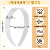 100 Pcs White Plastic Headbands Bulk, 1 Inch Wide No Teeth Plain DIY Hair Bands for Girls & Women, Hair Band Accessories (White,1 Inch Wide) view 2