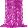 24 PCS Hot Pink Beads Necklaces, 33 Pink Mardi Gras Beads, Round Cancer Beaded Necklace, Party Necklace for Mardi Gras, Christmas, Valentine's Day Party Favors view 1