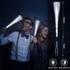 24 PCS White Light Up Wands Glow Fiber Optic Sticks LED Ribbon Streamers Sticks with Bells 3 Flashing Modes for Valentine's Day,Wedding Reception,Birthday,July 4th,Halloween, Christmas view 2