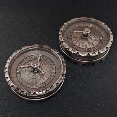 2 pcs Roulette Dice Spinner, Spinner DND Dice Set,Metal D12 and D20 Roulette Dice Spinner for Dungeons & Dragons,Unique DND Gift Set with Case for RPG & Table Games (Blood)