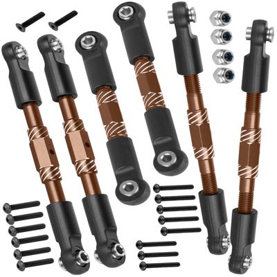 RCYouHott RC Aluminum Turnbuckles Camber Links Upgrades Part for 1/10 Slash/Rustler/Stampede/Jato/Hoss 4X4 4WD VXL,Turnbuckles Camber Links Hops Up,Bronze (#9027#9028#9029)
