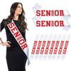 10Pcs White Senior 2026 Satin Sashes with Red Glitter Letters- 2026 Graduation Celebrations Sashes - Senior Cheer Sash - Cheerleader Sash - Class Competition Sashes view 1