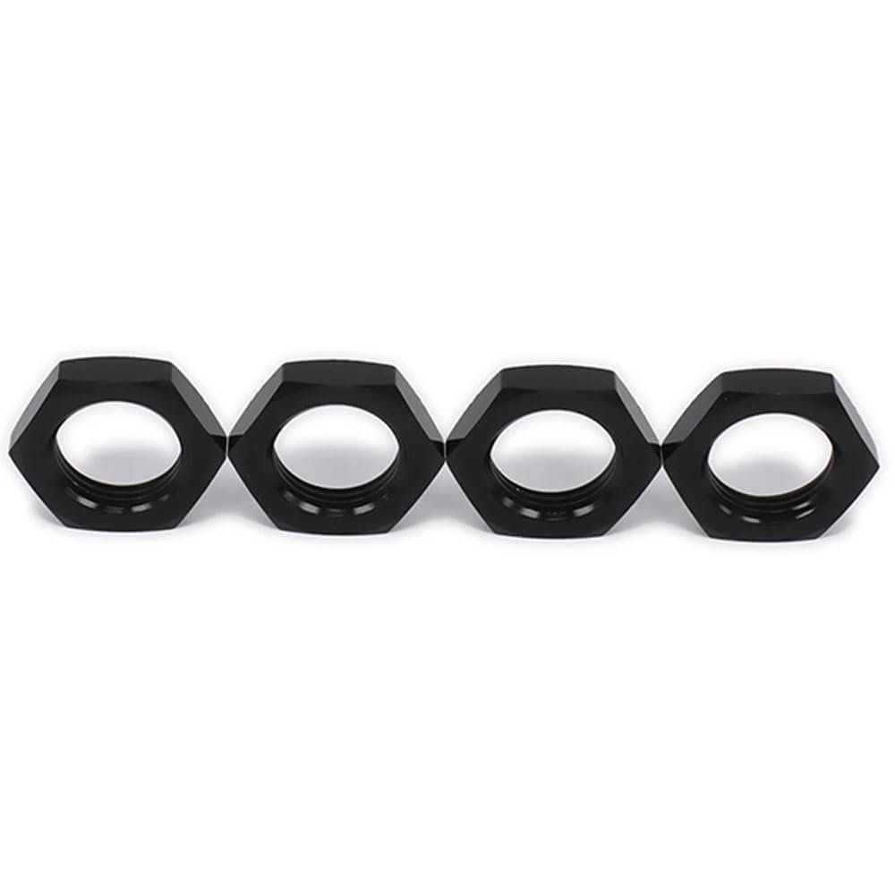 4Pcs #7758 Aluminium 17mm Wheel Hex Nuts Mount Splined Serrated Metal for RC Car 1/5 Traxxas X-MAXX 77086-4 E-Revo 2.0 VXL(4pcs Black)