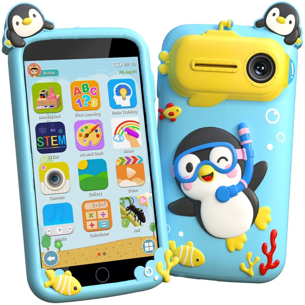 Kids Smart Phone, Educational Kids Toys Phone with 220+ Games, 3.97" Touchscreen, 5MP Camera, Parental Control, Learning Toddler Phone for Boys Ages 3-9