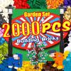 2000 Pieces Building Bricks, Building Bulks Blocks with 1 Packs 24x24 Studs Sticky Plates,400PCS Flowers and Tree/Grassland, Creative Toy Blocks Compatible with All Major Brands 14 Shape/18 Color view 1