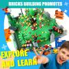 2000 Pieces Building Bricks, Building Bulks Blocks with 1 Packs 24x24 Studs Sticky Plates,400PCS Flowers and Tree/Grassland, Creative Toy Blocks Compatible with All Major Brands 14 Shape/18 Color view 2