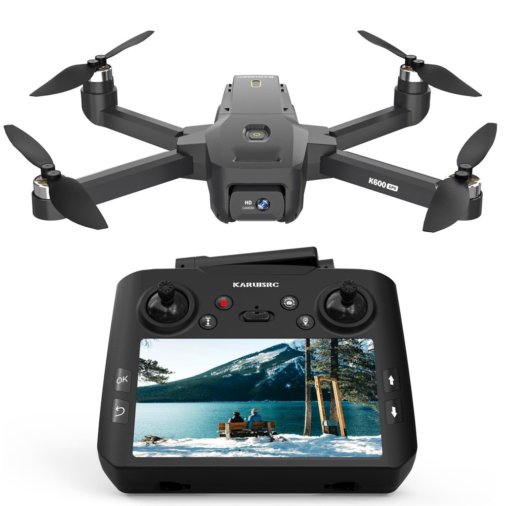 GPS Drone with EIS Camera for Adults, 4.5 Inch LCD Screen RC, Al Track with Professional GPS, Auto Return Follow Me for Beginner, Brushless Drones Foldable RC Drones Long Range, Handbag Under 249g
