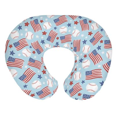 American Flag Baseball Baby Nursing Pillow Covers for Boy Girl 4th of July Baseballs Stars Nursery Pillowcase for Breastfeeding Pillows Patriotic Sports Soft Stretchy Slipcovers for Newborn Infant