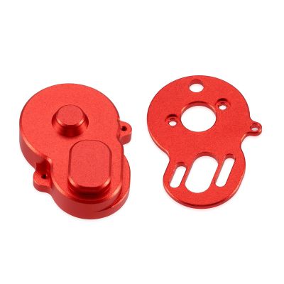 JGGZONE Aluminum Alloy Motor Mount Plate Fixed Bracket & Rear Main Gear Cover for 1:24 Losi Micro-B 2WD Buggy / 1:28 Losi Micro-T 2S 2WD RTR Stadium Truck Upgrade Replace Part (Red)