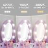 Kids Vanity Set, Pretend Play Girls Vanity Table and Chair Set with Lighted Mirror, Stool, and Wood Makeup Playset, Purple view 4