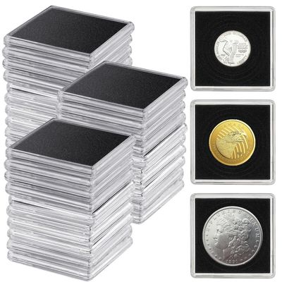 30 Pcs Coin Storage Snap Cases, Clear Acrylic Coin Holders For 0.83/1.06/1.18/1.38/1.57In