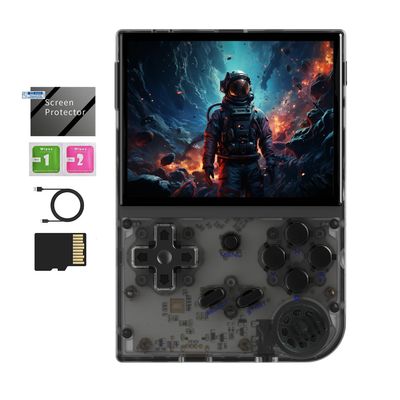 RG35XX 2024 Retro Gaming Consoles with 64GB Card rg35xx Handheld Game Console 3.5 inch IPS Screen Linux System Classic Emulator Hand Held Gaming Console Support HD TV Output Black