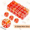 36 of Pack 12MM 6 Sided MINI Dice Set,Two Colours Glitter D6 Game Dice Set, 6 Sided Standard Dices for Yahtzee, Bunco or Teaching Math,with Portable Plastic Box(Orange Red) view 2