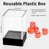 36 of Pack 12MM 6 Sided MINI Dice Set,Two Colours Glitter D6 Game Dice Set, 6 Sided Standard Dices for Yahtzee, Bunco or Teaching Math,with Portable Plastic Box(Orange Red) view 4