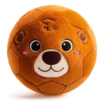 VangeBow Silent Indoor Soccer Balls for Toddlers 1-3, Inflatable Soft Plush Baby Toddler Soccer Ball Toys Gifts for 1 2 3 4 5 Year Old Boy Girl First Birthday Gift (Bear, Pump Include)