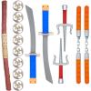 FHARLXQ Ninja Warrior Toy Plastic Weapons Role Play Set for Boys and Girls Pretend Play Battles Dress up Party Photo Booth Props view 1