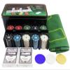 HYUWANGYU Layout Poker mat Portable Poker Table Top 200 Baccarat Chips Bargaining Poker Chips Set-Blackjack Table Cloth- 2 Blinds - Dealer - 2 Poker Cards - with Gifts (Color : with Box) (with Box) view 1