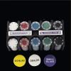 HYUWANGYU Layout Poker mat Portable Poker Table Top 200 Baccarat Chips Bargaining Poker Chips Set-Blackjack Table Cloth- 2 Blinds - Dealer - 2 Poker Cards - with Gifts (Color : with Box) (with Box) view 3