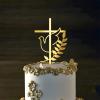 10pcs Shatterproof Gold Crossed Insert Doves Cake Toppers Decoration For Spiritual Occasion And Gatherings view 3
