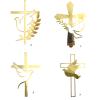 10pcs Shatterproof Gold Crossed Insert Doves Cake Toppers Decoration For Spiritual Occasion And Gatherings view 4