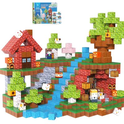 200PCS Magnetic Building Blocks for Kids, Magnet Cubes STEM Educational Magnet Stacking Toys for Age 3-5 4-8 8-12, Sensory Play Montessori Toys for Boys and Girls, Creative Construction Forest