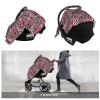 Muishi Red Flowers Zebras Print Baby Car Seat Canopy Nursing Cover for Newborn Car Seat Breastfeeding Covers Blanket Newborn Shower Gift view 4