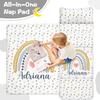 Personalized Boho Rainbow Toddler Nap Mat with Pillow and Blanket, Custom Name Kids Sleeping Bag for Daycare Preschool, Napping Mats for Girls, Kids Slumber Bags Sleep Padded Easy Roll Up view 3